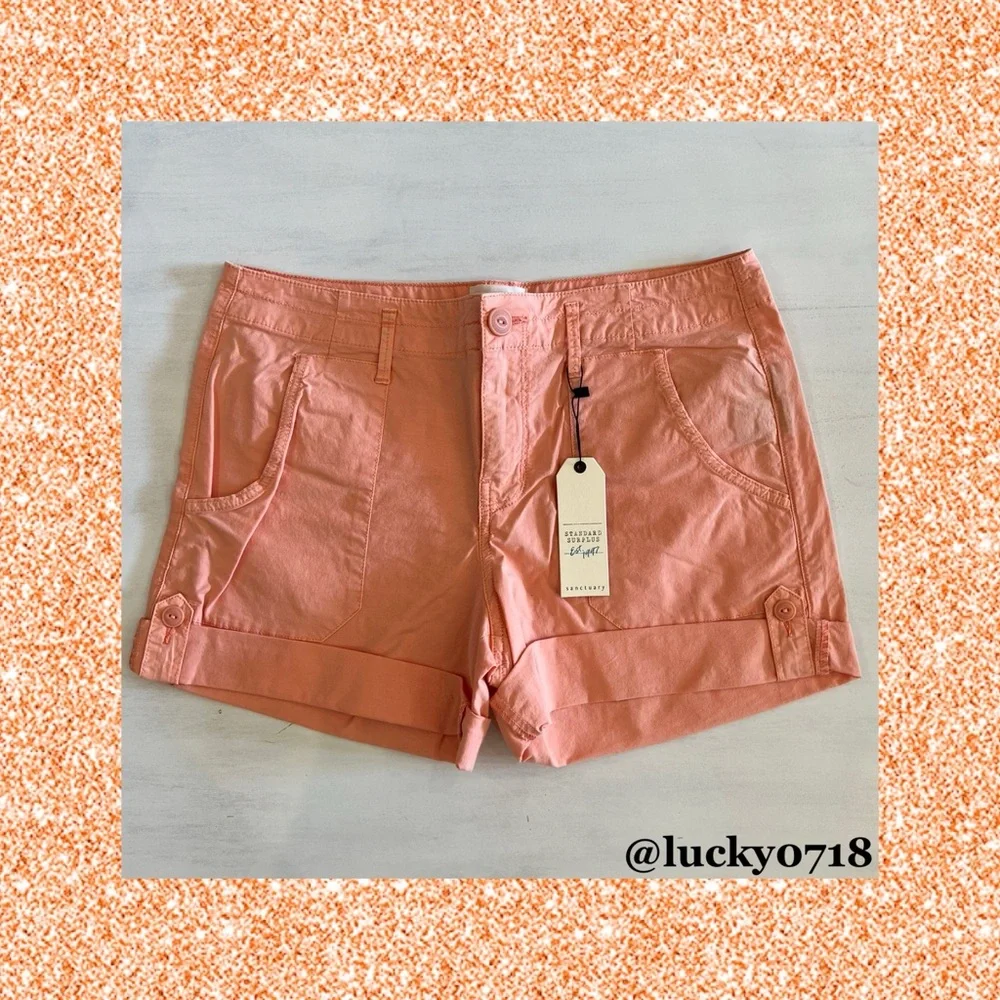 Sanctuary NWT Explorer Patch Pocket Short in Washed Tangerine Sz 27 - Picture 2 of 5